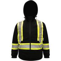 High-Visibility Hoodie, Polyester, Black, Small Les Fournitures Industrielles Méga