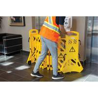 Barri&egrave;re mobile portative, 40" h x 13' lo, Jaune Les Fournitures Industrielles Méga