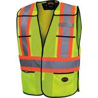 6927 Safety Vest, High Visibility Lime-Yellow, Polyester Les Fournitures Industrielles Méga