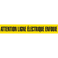 Ruban pour barricade, Français, 3" la x 1000' lo, 2 mils, Noir sur jaune Les Fournitures Industrielles Méga