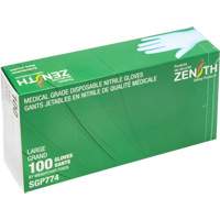 Gants jetables de calibre m&eacute;dical r&eacute;sistants &agrave; la perforation, Grand, Nitrile, 4,5 mils, Sans poudre, Bleu, Classe 2 Les Fournitures Industrielles Méga