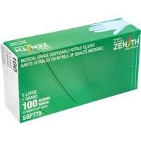 Puncture-Resistant Medical-Grade Disposable Gloves, X-Large, Nitrile, 4.5-mil, Powder-Free, Blue, Class 2 Les Fournitures Industrielles Méga