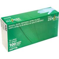 Puncture-Resistant Medical-Grade Disposable Gloves, 2X-Large, Nitrile, 4.5-mil, Powder-Free, Blue, Class 2 Les Fournitures Industrielles Méga