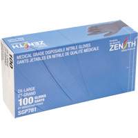 Gants jetables de calibre m&eacute;dical r&eacute;sistants &agrave; la perforation, 2T-Grand, Nitrile, 5 mils, Sans poudre, Noir, Classe 2 Les Fournitures Industrielles Méga