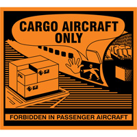 &eacute;tiquettes de manutention Cargo Aircraft Only, 4-3/4" lo x 4-1/4" la, Orange Les Fournitures Industrielles Méga