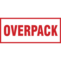 &eacute;tiquette de manutention Overpack, 6" lo x 2-1/2" la, Rouge/blanc Les Fournitures Industrielles Méga