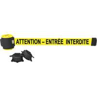 Wall Mount Barrier, Plastic, Magnetic Mount, 30', Yellow Tape Les Fournitures Industrielles Méga