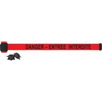 Wall Mount Barrier, Plastic, Magnetic Mount, 7', Red Tape Les Fournitures Industrielles Méga