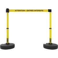 Plus Barrier Post Set, Plastic, 42" H, Yellow Tape, 15' Tape Length Les Fournitures Industrielles Méga