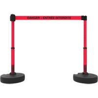 Plus Barrier Post Set, Plastic, 42" H, Red Tape, 15' Tape Length Les Fournitures Industrielles Méga
