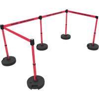 Plus Barrier Post Set, Plastic, 42" H, Red Tape, 15' Tape Length Les Fournitures Industrielles Méga