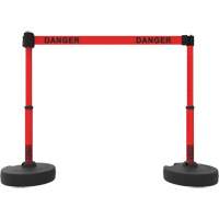 Plus Barrier Post Set, Plastic, 42" H, Red Tape, 15' Tape Length Les Fournitures Industrielles Méga