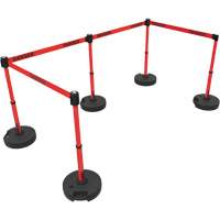 Plus Barrier Post Set, Plastic, 42" H, Red Tape, 15' Tape Length Les Fournitures Industrielles Méga