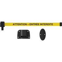 Plus Wall Mount Barrier System, Plastic, Screw Mount, 15', Yellow Tape Les Fournitures Industrielles Méga