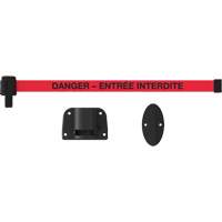 Plus Wall Mount Barrier System, Plastic, Screw Mount, 15', Red Tape Les Fournitures Industrielles Méga
