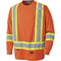 6995 Chandail haute visibilit&eacute; &agrave; manches longues, Polyester, T-petit, Orange haute visibilit&eacute; Les Fournitures Industrielles Méga