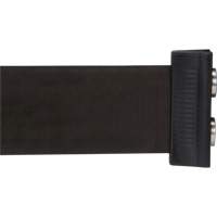 Wall Mount Barrier with Magnetic Tape, Steel, Screw Mount, 7', Black Tape Les Fournitures Industrielles Méga