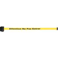 Wall Mount Barrier with Magnetic Tape, Steel, Screw Mount, 7', Yellow Tape Les Fournitures Industrielles Méga