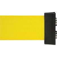 Wall Mount Barrier with Magnetic Tape, Steel, Screw Mount, 7', Yellow Tape Les Fournitures Industrielles Méga