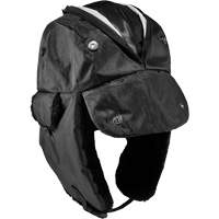N-Ferno&reg; Zippered Trapper Hat, Polyurethane/Satin Lining, Medium/Small, Black Les Fournitures Industrielles Méga