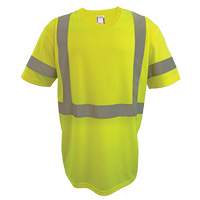 Short Sleeve Safety T-Shirt, Polyester, 2X-Large, High Visibility Lime-Yellow Les Fournitures Industrielles Méga
