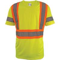 Short Sleeve Safety T-Shirt, Polyester, 2X-Large, High Visibility Lime-Yellow Les Fournitures Industrielles Méga