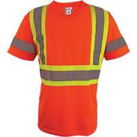 Short Sleeve Safety T-Shirt, Polyester, 2X-Large, High Visibility Orange Les Fournitures Industrielles Méga