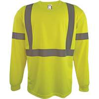 Long Sleeve Safety Shirt, Polyester, 2X-Large, High Visibility Lime-Yellow Les Fournitures Industrielles Méga