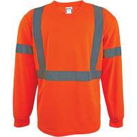 Long Sleeve Safety Shirt, Polyester, 2X-Large, High Visibility Orange Les Fournitures Industrielles Méga
