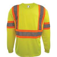 Long Sleeve Safety Shirt, Polyester, 2X-Large, High Visibility Lime-Yellow Les Fournitures Industrielles Méga