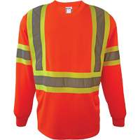 Long Sleeve Safety Shirt, Polyester, 2X-Large, High Visibility Orange Les Fournitures Industrielles Méga