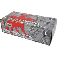 NitriShield Stealth Extra Disposable Gloves, Large, Nitrile, 6-mil, Powder-Free, Black Les Fournitures Industrielles Méga