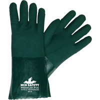 Chemical Resistant Gloves, Size Large, 14" L, PVC, Jersey Inner Lining Les Fournitures Industrielles Méga