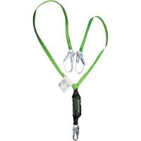 Miller&reg; HP Shock-Absorbing Lanyard, 6', Locking Rebar Hook Center, Locking Snap Hook Leg Ends, Polyester Les Fournitures Industrielles Méga