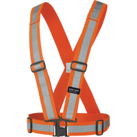 5591 Bretelle de s&eacute;curit&eacute; de ajustable, Orange haute visibilit&eacute;, Couleur r&eacute;fl&eacute;chissante Argent, Taille unique Les Fournitures Industrielles Méga