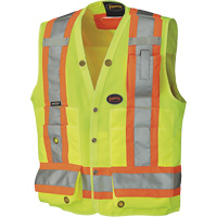 6693 Surveyor's Safety Vest, High Visibility Lime-Yellow, 3X-Large, Polyester Les Fournitures Industrielles Méga