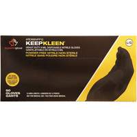 KeepKleen&reg; Disposable Gloves, Large, Nitrile, 8-mil, Powder-Free, Black Les Fournitures Industrielles Méga