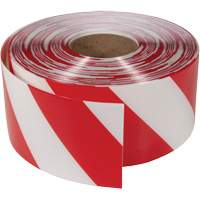 Ruban de marquage tr&egrave;s r&eacute;sistant pour plancher ArmorStripe, 4" x 100', PVC, Rouge et blanc Les Fournitures Industrielles Méga