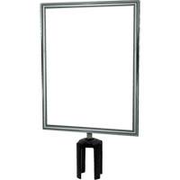Porte-enseigne vertical robuste avec adaptateur pour poteaux Tensabarrier, Chrome poli Les Fournitures Industrielles Méga