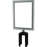 Porte-enseigne vertical robuste avec adaptateur pour poteaux Tensabarrier, Chrome poli Les Fournitures Industrielles Méga