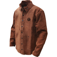 Veste de soudage en cuir fleur de vache refendu Gander Brand, Cuir, 4T-Grand, Brun Les Fournitures Industrielles Méga