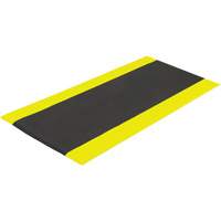 Tapis antifatigue Airsoft, Rugueux, 3' x 5' x 3/8", Noir/Jaune, &eacute;ponge en PVC Les Fournitures Industrielles Méga