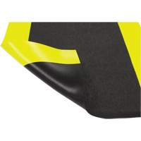 Tapis antifatigue Airsoft, Rugueux, 3' x 5' x 3/8", Noir/Jaune, &eacute;ponge en PVC Les Fournitures Industrielles Méga
