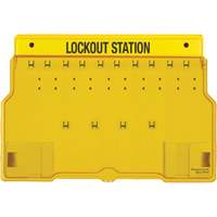 Trilingual Covered Lock Station, None Padlocks, 10 Padlock Capacity, Padlocks Not Included Les Fournitures Industrielles Méga