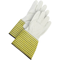 Gants d'ajusteur traditionnels, Grand, Paume en Cuir fleur de vache, Doublure en Molleton Les Fournitures Industrielles Méga