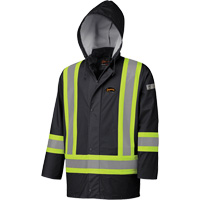 5894BK Fire-Resistant Waterproof Safety Jacket, Polyurethane, Black, X-Small Les Fournitures Industrielles Méga