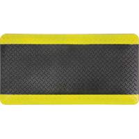 Tapis antifatigue, Losange, 1-2/3' x 3-1/4' x 3/4", Noir/Jaune, Polyur&eacute;thane Les Fournitures Industrielles Méga