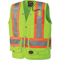 6696 Surveyor's Safety Vest, High Visibility Lime-Yellow, Small, Polyester Les Fournitures Industrielles Méga
