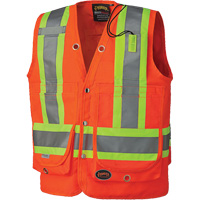 6697 Surveyor's Safety Vest, High Visibility Orange, Small, Polyester Les Fournitures Industrielles Méga