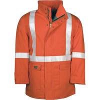 Parka dhiver &agrave; doublure matelass&eacute;e AllOut Westex UltraSoft avec bandes r&eacute;fl&eacute;chissantes, Moyen (grande taille), Orange haute visibilit&eacute;, 46 cal/cm² Les Fournitures Industrielles Méga